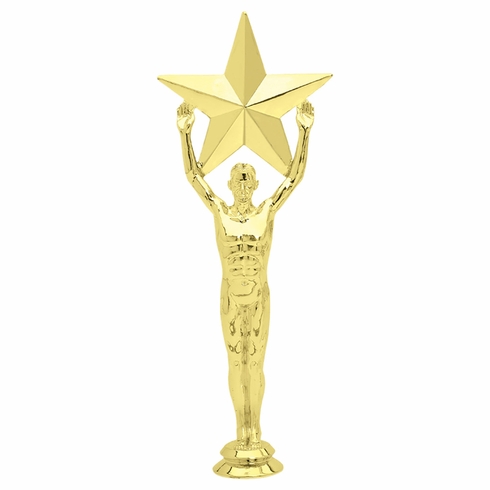 10 INCH GOLD PLASTIC MALE VICTORY STAR TROPHY FIGURE