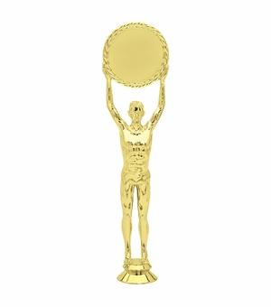 10 INCH GOLD PLASTIC MALE VICTORY TROPHY FIGURE-HOLDS 2 INCH INSERT