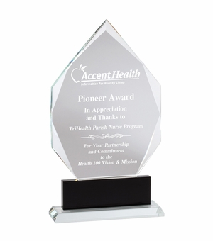 10 INCH HEIGHT OPTICAL CRYSTAL ARROWHEAD AWARD