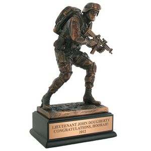 10 INCH MARINE TROPHY, ELECTROPLATED IN BRONZE