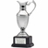 10 INCH NICKEL PLATED POLISHED SILVER CLARET JUG CUP ON BLACK BASE