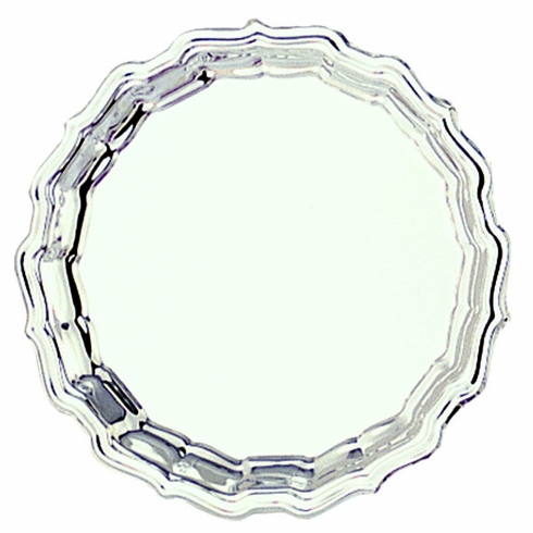 10 INCH SILVER CHIPPENDALE TRAY, COOKIE PLATTER