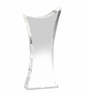 10 x 4-1/2 INCH OPTICAL CRYSTAL ANGLED SHAPE TOWER AWARD