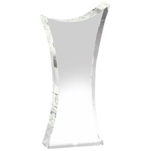 10 x 4-1/2 INCH OPTICAL CRYSTAL ANGLED SHAPE TOWER AWARD
