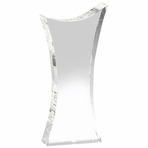 10 x 4-1/2 INCH OPTICAL CRYSTAL ANGLED SHAPE TOWER AWARD