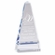 10 X 4-3/4 INCH OPTICAL CRYSTAL MONOLITH TOWER AWARD WITH BLUE ACCENTS
