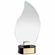 10 x 5 INCH OPTICAL CRYSTAL FLAME AWARD ON BLACK CRYSTAL BASE