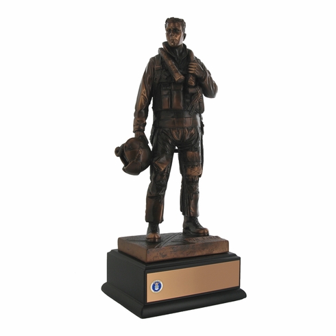 11-1/2 INCH AIR FORCE FIGHTER PILOT TROPHY, ELECTROPLATER IN BRONZE