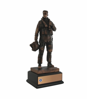 11-1/2 INCH AIR FORCE FIGHTER PILOT TROPHY, ELECTROPLATER IN BRONZE