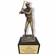 11-1/2 INCH HEIGHT ELECTROPLATED ANTIQUE BRASS BASEBALL PLAYER TROPHY ON BLACK MARBLE BASE