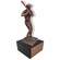 11-1/2 INCH HEIGHT ELECTROPLATED ANTIQUE BRONZE BASEBALL PLAYER TROPHY ON BLACK MARBLE BASE