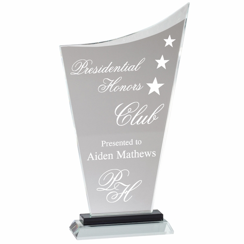 11-1/2 INCH HEIGHT OPTICAL CRYSTAL PEAK AWARD