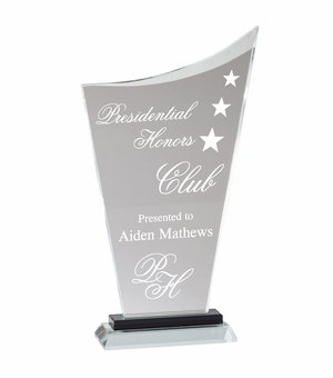 11-1/2 INCH HEIGHT OPTICAL CRYSTAL PEAK AWARD