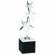 11-1/4 INCH BRIGHT SILVER DIE CAST METAL THREE STARS TROPHY