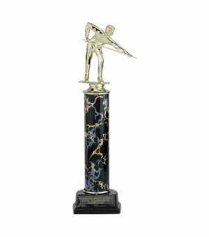 11, 12, 13 INCH ONE MARBLEIZED COLUMN TROPHY TAKES FIGURE