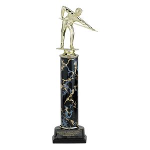 11, 12, 13 INCH ONE MARBLEIZED COLUMN TROPHY TAKES FIGURE