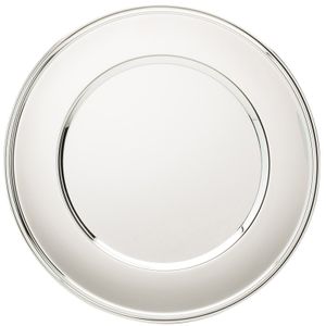 11-3/4 INCH DIAMETER CHROME PLATED ENGRAVABLE HIGH POLISHED TRAY
