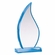 11-3/4" x 10-1/2" x 3/4" SAPPHIRE COLORED ACRYLIC FLAME SHAPE AWARD