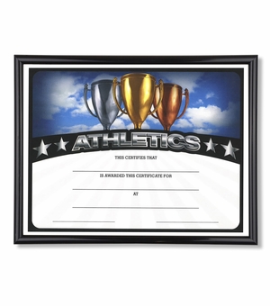 11-3/4 X 8-3/4 INCH SPORT BLACK FRAME CERTIFICATE HOLDER WITH ATHLETICS CERTIFICATE