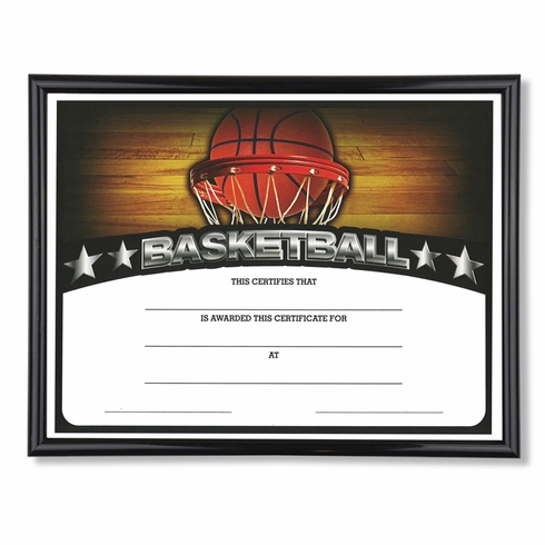 11-3/4 X 8-3/4 INCH SPORT BLACK FRAME CERTIFICATE HOLDER WITH BASKETBALL CERTIFICATE
