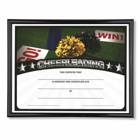 11-3/4 X 8-3/4 INCH SPORT BLACK FRAME CERTIFICATE HOLDER WITH CHEERLEADING CERTIFICATE
