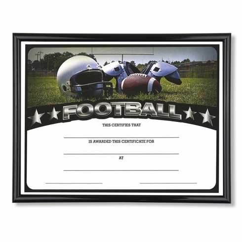 11-3/4 X 8-3/4 INCH SPORT BLACK FRAME CERTIFICATE HOLDER WITH FOOTBALL CERTIFICATE