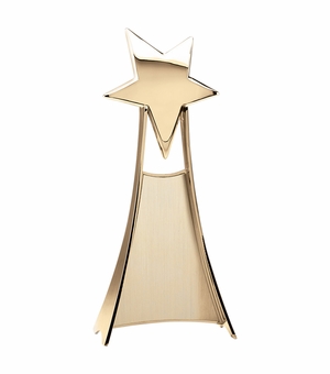 11 INCH BRIGHT GOLD FINISH SHOOTING STAR TOWER TROPHY