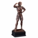 11 INCH FEMALE BODY BUILDER ANTIQUE BRONZE ELECTROPLATED TROPHY