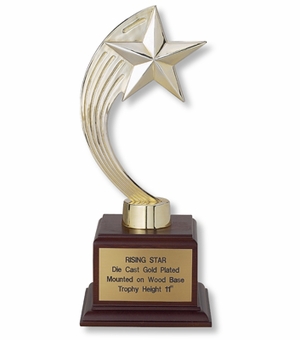 11 INCH GOLD RISING STAR RESIN TROPHY