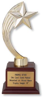 11 INCH GOLD RISING STAR RESIN TROPHY