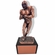 11 INCH HEIGHT ELECTROPLATED ANTIQUE BRONZE FOOTBALL PLAYER TROPHY ON BLACK MARBLE BASE