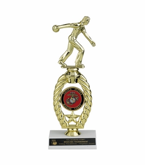 11 INCH SPORTS TROPHY WITH RISER HOLDS 2 INCH INSERT