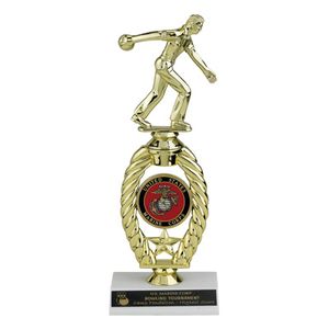 11 INCH SPORTS TROPHY WITH RISER HOLDS 2 INCH INSERT