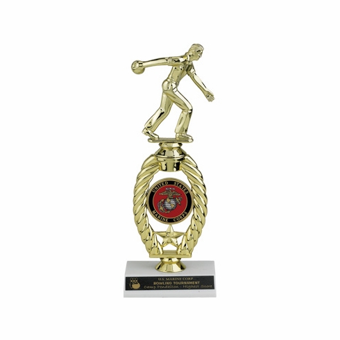 11 INCH SPORTS TROPHY WITH RISER HOLDS 2 INCH INSERT
