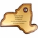 11 X 13-1/4 INCH NEW YORK STATE SHAPE WALNUT VENEER PLAQUE