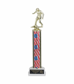 12-1/2, 13-1/2, 14-1/2 INCH  ONE COLUMN STARS AND STRIPES TROPHY TAKES FIGURE