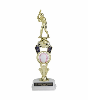 12-1/2 INCH BASEBALL SPINNER TROPHY WITH FIGURE