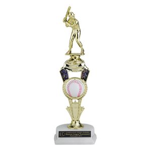 12-1/2 INCH BASEBALL SPINNER TROPHY WITH FIGURE