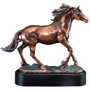 12-1/2 INCH ELECTROPLATED BRONZE STALLION HORSE TROPHY