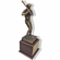 12-1/2 INCH HEIGHT ELECTROPLATED ANTIQUE BRASS BASEBALL PLAYER TROPHY ON WALNUT FINISH BASE