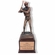 12-1/2 INCH HEIGHT ELECTROPLATED ANTIQUE BRONZE BASEBALL PLAYER TROPHY ON WALNUT FINISH BASE