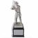 12-1/2 INCH HEIGHT ELECTROPLATED ANTIQUE SILVER BASEBALL PLAYER TROPHY ON WALNUT FINISH BASE