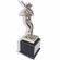 12-1/2 INCH HEIGHT ELECTROPLATED ANTIQUE SILVER BASEBALL PLAYER TROPHY ON WALNUT FINISH BASE