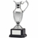 12-1/2 INCH NICKEL PLATED POLISHED SILVER CLARET JUG CUP ON BLACK BASE
