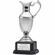 12-1/2 INCH NICKEL PLATED POLISHED SILVER CLARET JUG CUP ON BLACK BASE