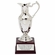 12-1/2 INCH NICKEL PLATED POLISHED SILVER CLARET JUG CUP ON ROSEWOOD BASE