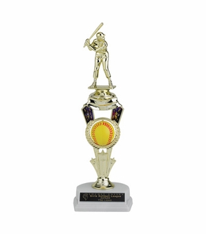 12-1/2 INCH SOFTBALL SPINNER TROPHY WITH FIGURE