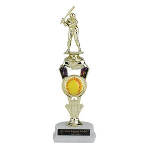 12-1/2 INCH SOFTBALL SPINNER TROPHY WITH FIGURE