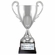 12-1/2 INCH TROPHY HEIGHT WITH ITALIAN SILVER PLATED TROPHY CUP HIGH POLISHED ON BLACK WOOD BASE
