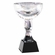 12-1/2 x 4-3/4 INCH DIAMOND CUT OPTICAL CRYSTAL ELEGANT TROPHY CUP BLACK CRYSTAL BASE